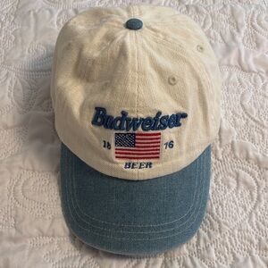 NWOT! Budweiser Ball Cap with American Flag, Unisex